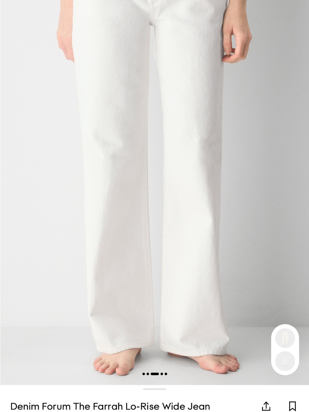 Aritzia Denim Forum The Farrah Lo-Rise Wide Jean in White